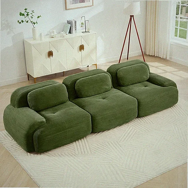 3-seat sofa premiumCorduroy Fabric fabric modular multi-combination anti-slip de