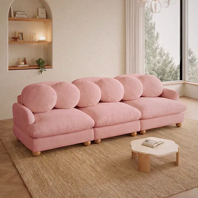 3-Seater Chenille Modular Sectional Sofa Modern Living Room