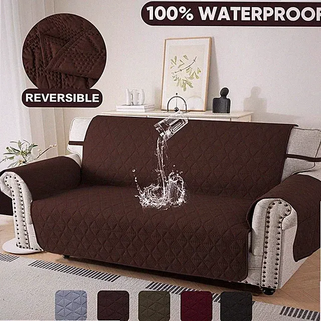 3 Seater Quilted Sofa Cover 100% Waterproof Couch Slipcover Protector Pet Mat