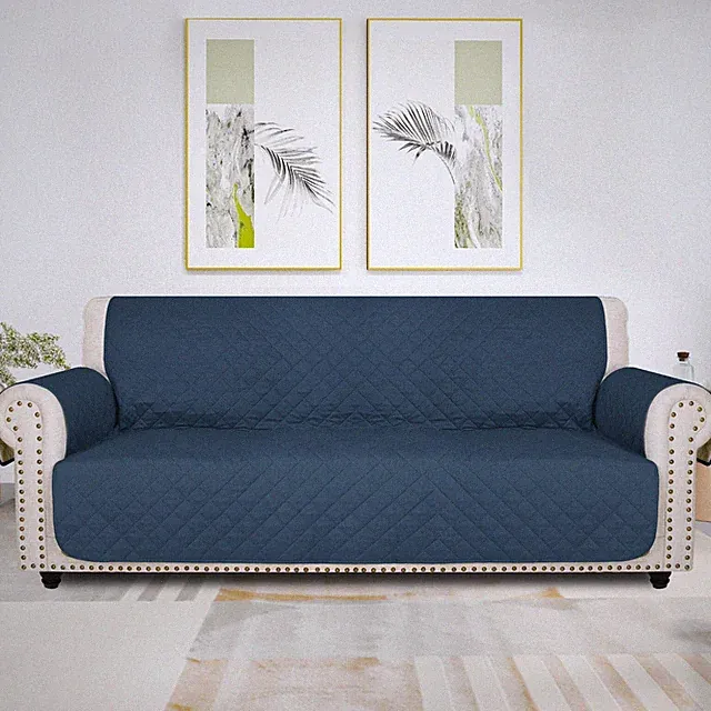 3 Seater Quilted Sofa Protector 5 layers Water-repellent Non-Slip Recliner Cover