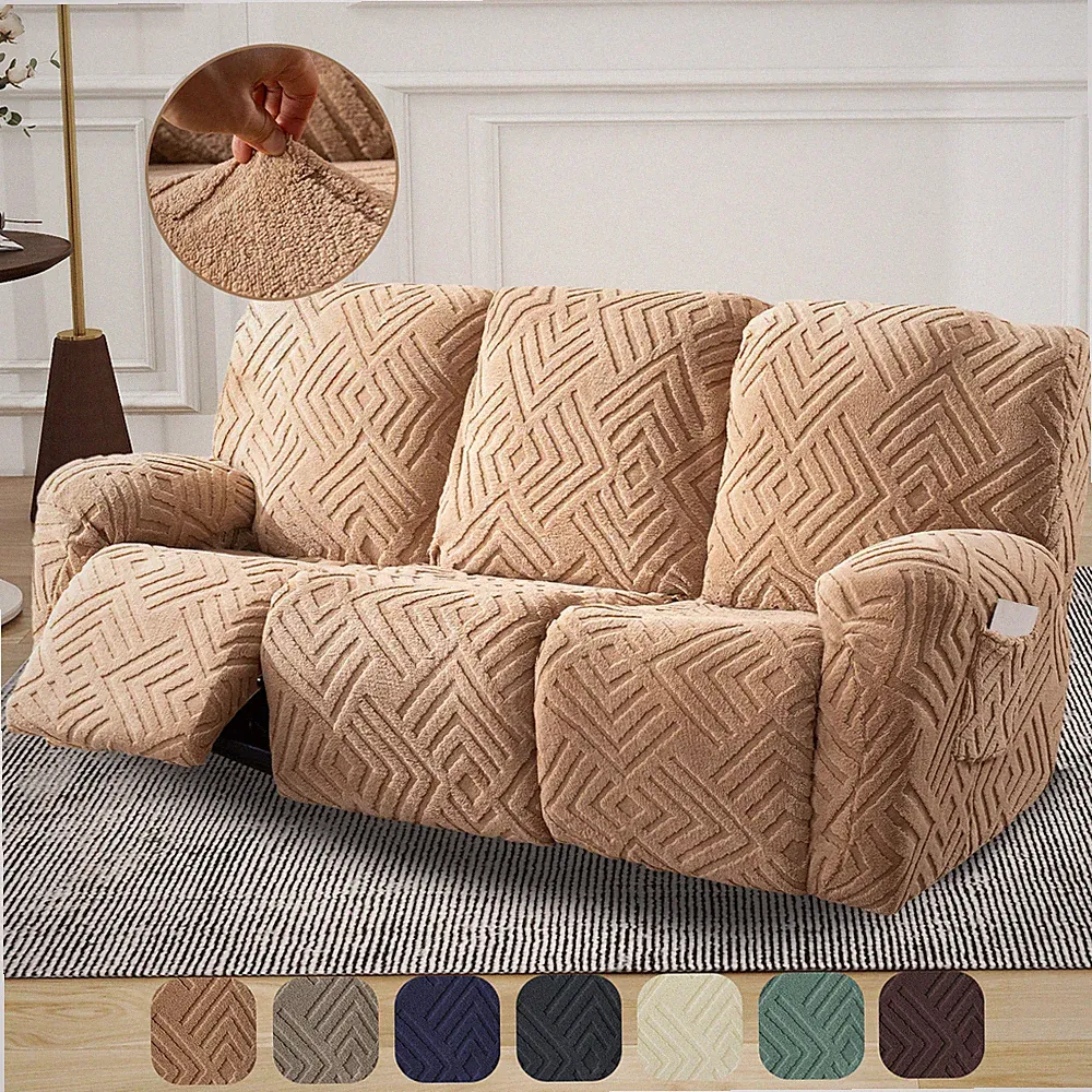3 Seater Recliner Chair Cover Stretch Slipcover Anti-Slip Sofa Cover Home Decor
