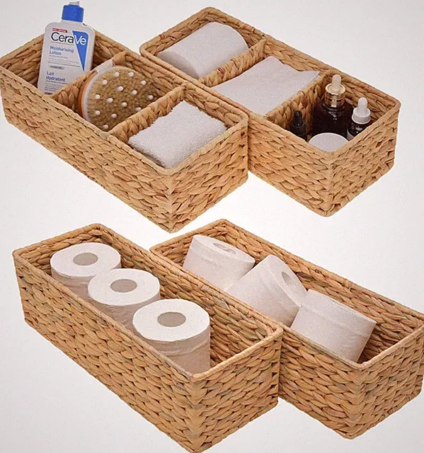 3-Section Wicker Baskets Set for Stylish Organization