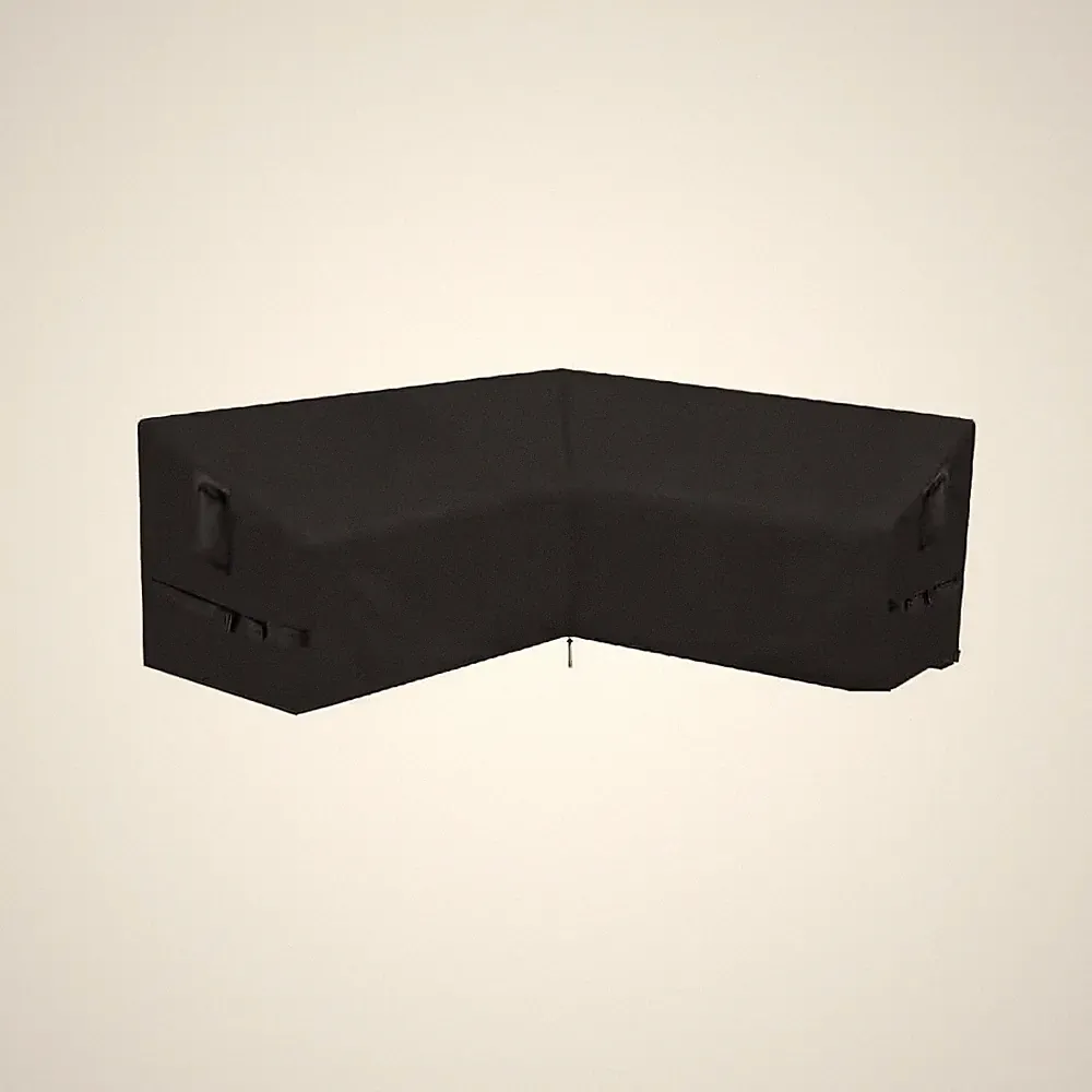 30 In. H Black Waterproof L-Shaped Sectional Sofa Cover