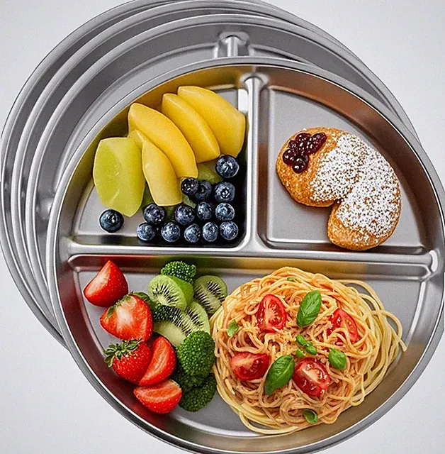 304 Stainless Steel Kids Plates (4 Piece)