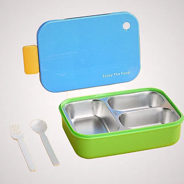 304 Stainless Steel Thermal Lunch Box with 3 Sections 650ml Insulated Design