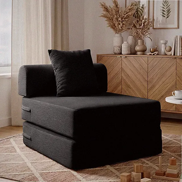 31.5'' Convertible Compressed Corduroy Folding Cloud Sofa Bed, Modern Boneless P
