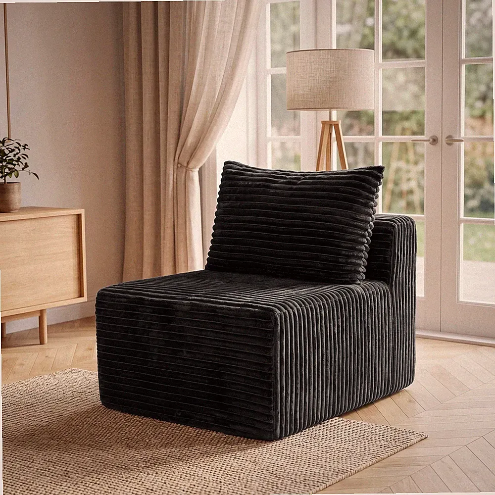 34.6Modular Sectional Armless Middle Sofa Seat Boneless Corduroy Cloud Chair
