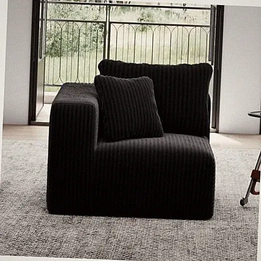 35.4” Left-Arm Facing Modular Sofa Left-Arm Facing Seat (A) Black Standard