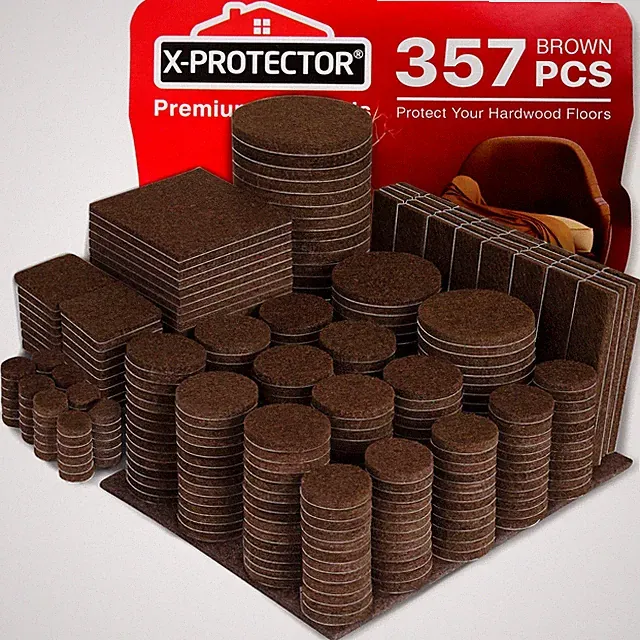 357 PCS Felt Furniture Pads Value Pack Floor Protectors for Hardwood Floor