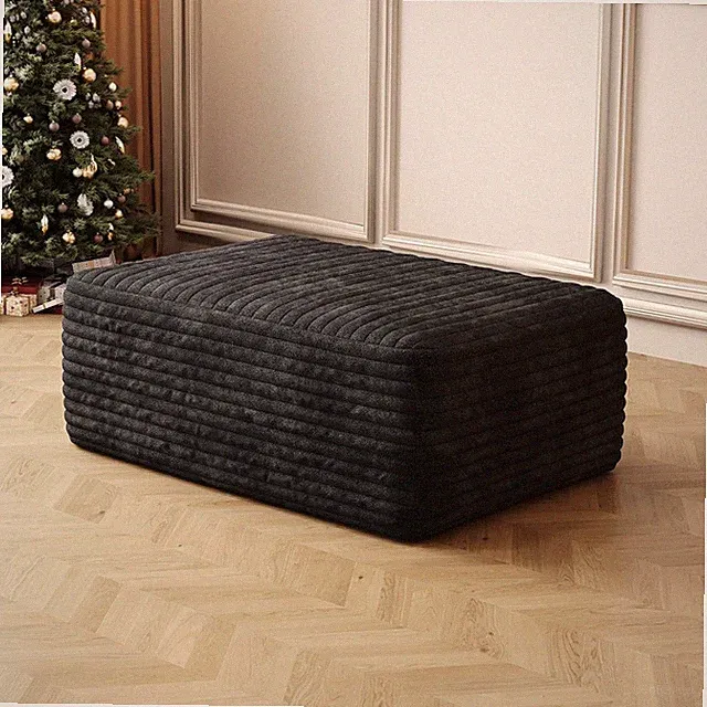 37.4" Corduroy Upholstered Cloud Ottoman Modular Sectional Couch Boneless Sofa