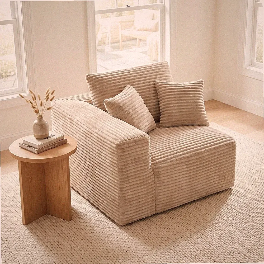 37.5" Corduroy Modular Sofa Floor Chair, Armless Accent Chair for Living Room