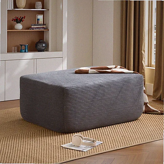 37" Corduroy Ottoman, Upholstered Cloud Ottoman for Boneless Couch in a Box,...