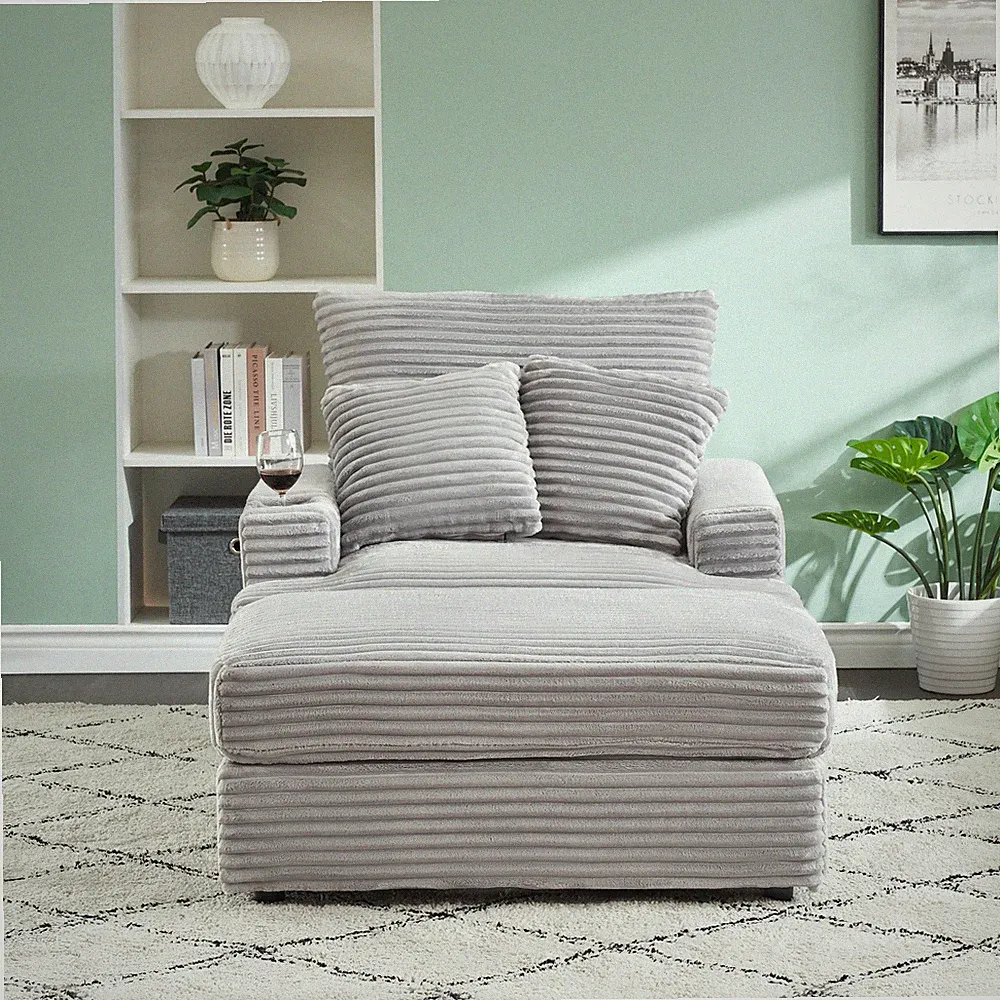 39-inch Spring upholstered armchair and Ottoman set - comfortable single sofa