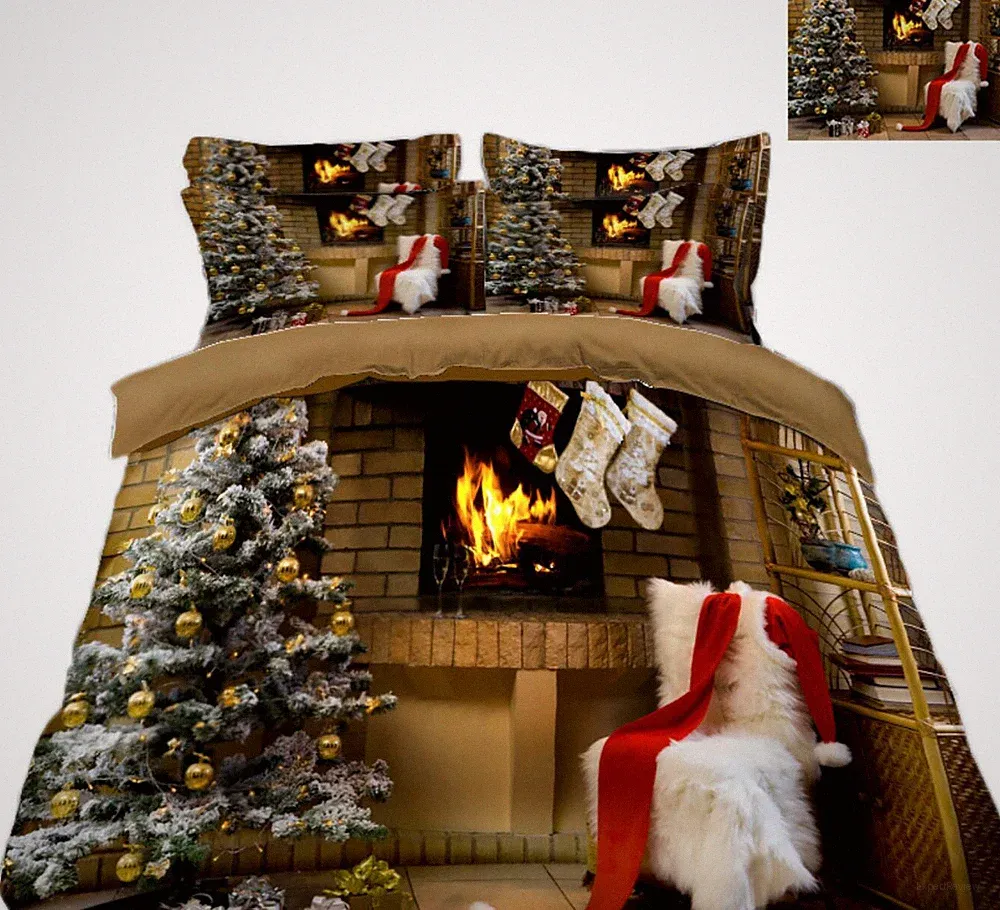 3D White Socks Sofa A166 Christmas Quilt Duvet Cover Xmas Bed Pillowcases Zoe