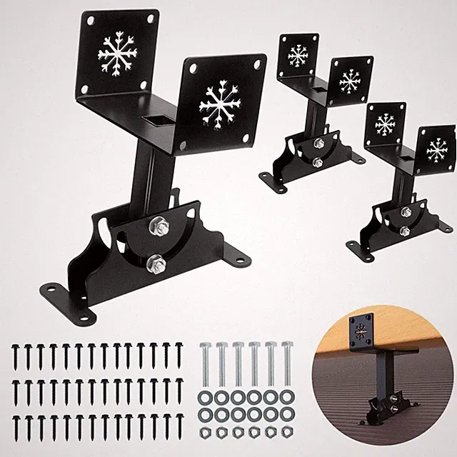 3Pack Heavy Duty Adjustable 5.55" Pergola Roof Riser Beam Brackets Hardware K...