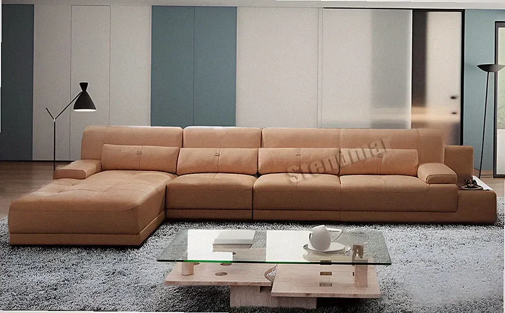 3pc Modern genuine leather sectional sofa set S2630 (Custom Made Options)