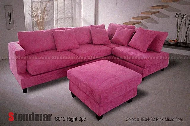 3PC NEW MODERN MICROFIBER FABRIC SECTIONAL SOFA S012-3 (Custom Made Options)