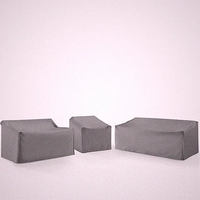 3Pc Outdoor Sectional Furniture Cover Set - Chair, Loveseat, & Sofa