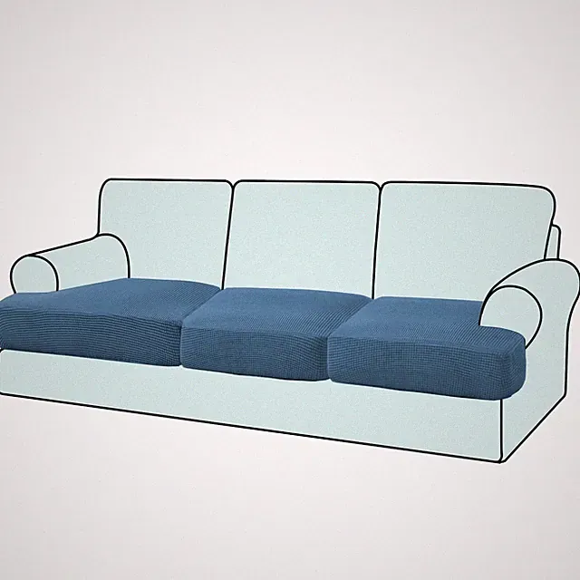 3PC Stretch T Cushion Sofa Slipcovers Individually Sofa Cushion Covers for 3...