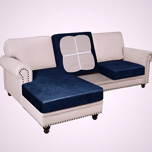 3PCS Couch Cushion Covers for Sectional Sofa Leather Look L Shape Couch Both...