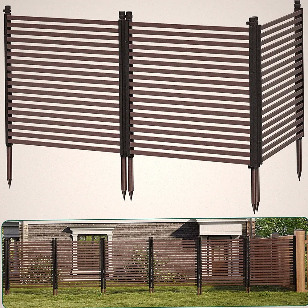 3pcs Privacy Fence Panels for Outside 48" x 106" No-Dig Metal Garden Fencing
