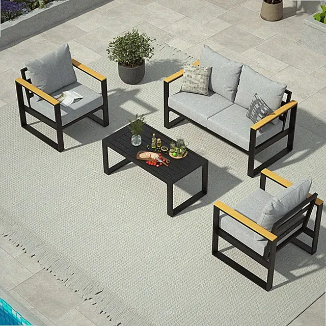 4/6 Pieces Patio Furniture Set Outdoor Furniture with Table for Garden Yard