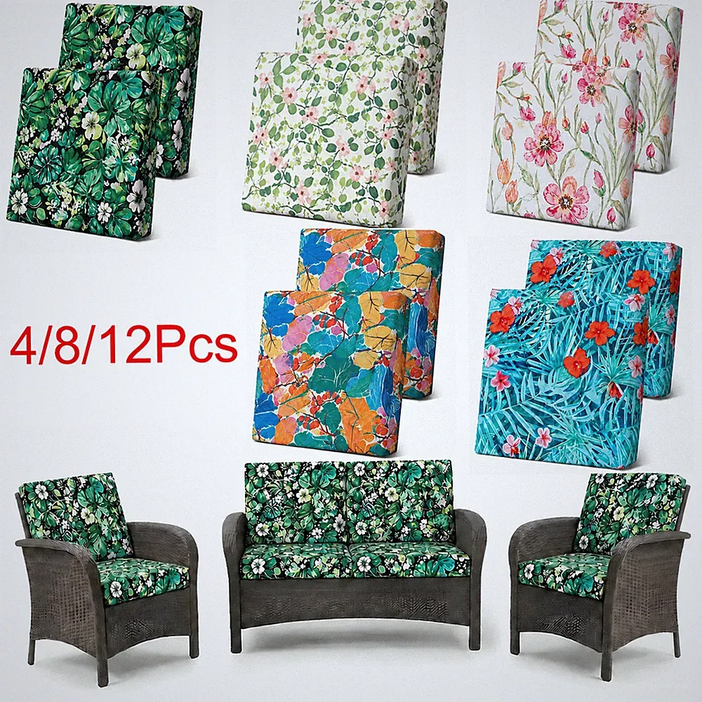 4/8/12Pcs Outdoor Cushion Slipcovers Patio Sofa Furniture Stretch Couch Covers
