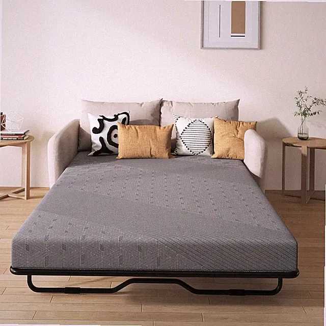 4" Gel Memory Foam Sofa Cushion with Removable Cover & Non-Slip Bottom