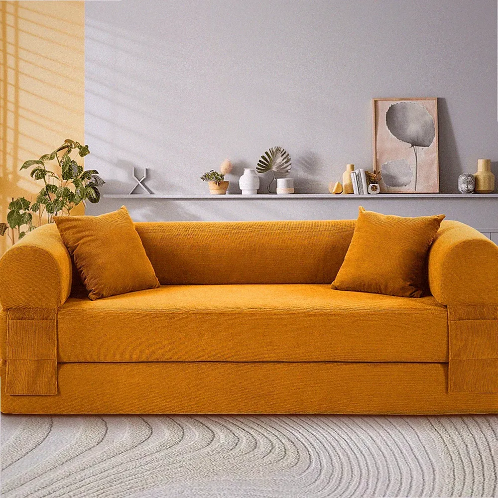 4-in-1 Compression Sofa-80" Convertible Floor Sofa Bed,Pull Out Sleeper Sofa Bed