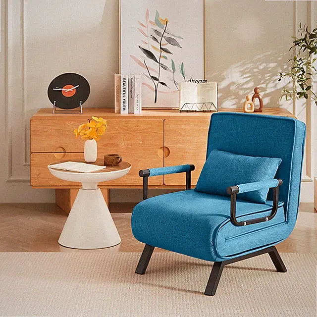 4-in-1 Convertible Chair Bed Sleeper Couch Folding Armchair Backrest & Pillow