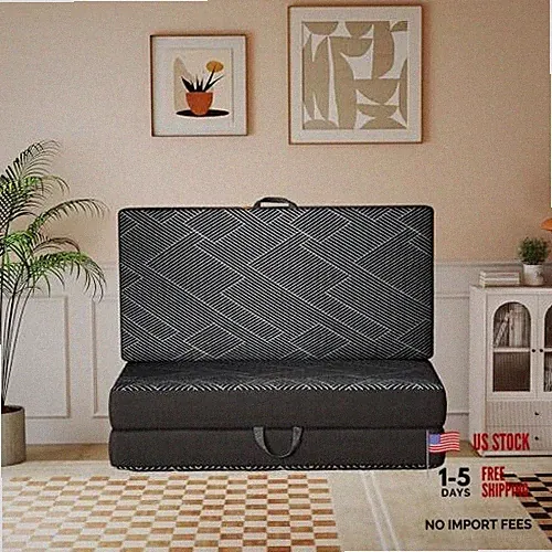 4-in-1 Convertible Foam Cushion, Folding Sofa Bed & Guest Mattress & Lounge