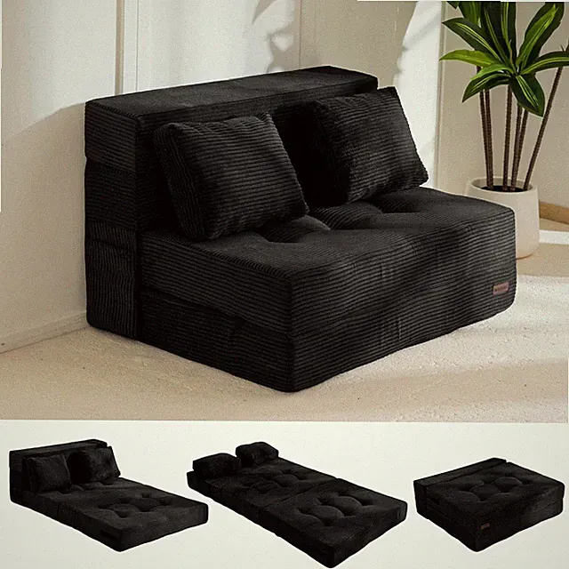 4 in 1 Convertible Fold Out Loveseat Sofa Bed Couch Pillow