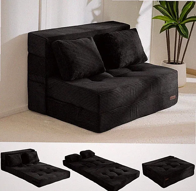 4 in 1 Convertible Fold Out Loveseat Sofa Bed Couch Pillow