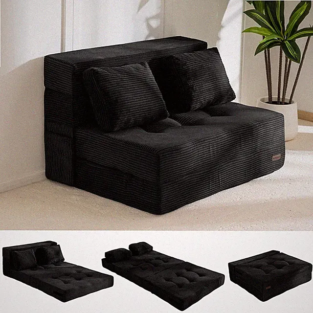 4 in 1 Convertible Fold Out Loveseat Sofa Bed Couch Pillow