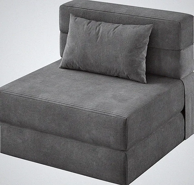 4-in-1 Convertible Sofa Bed & Chair - Dark Gray Lounge with Pillow