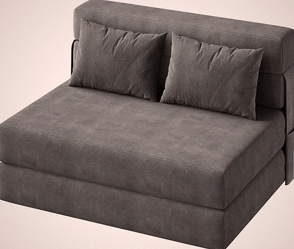 4-in-1 Convertible Sofa Bed & Chair - Dark Grey Loveseat with Pillow