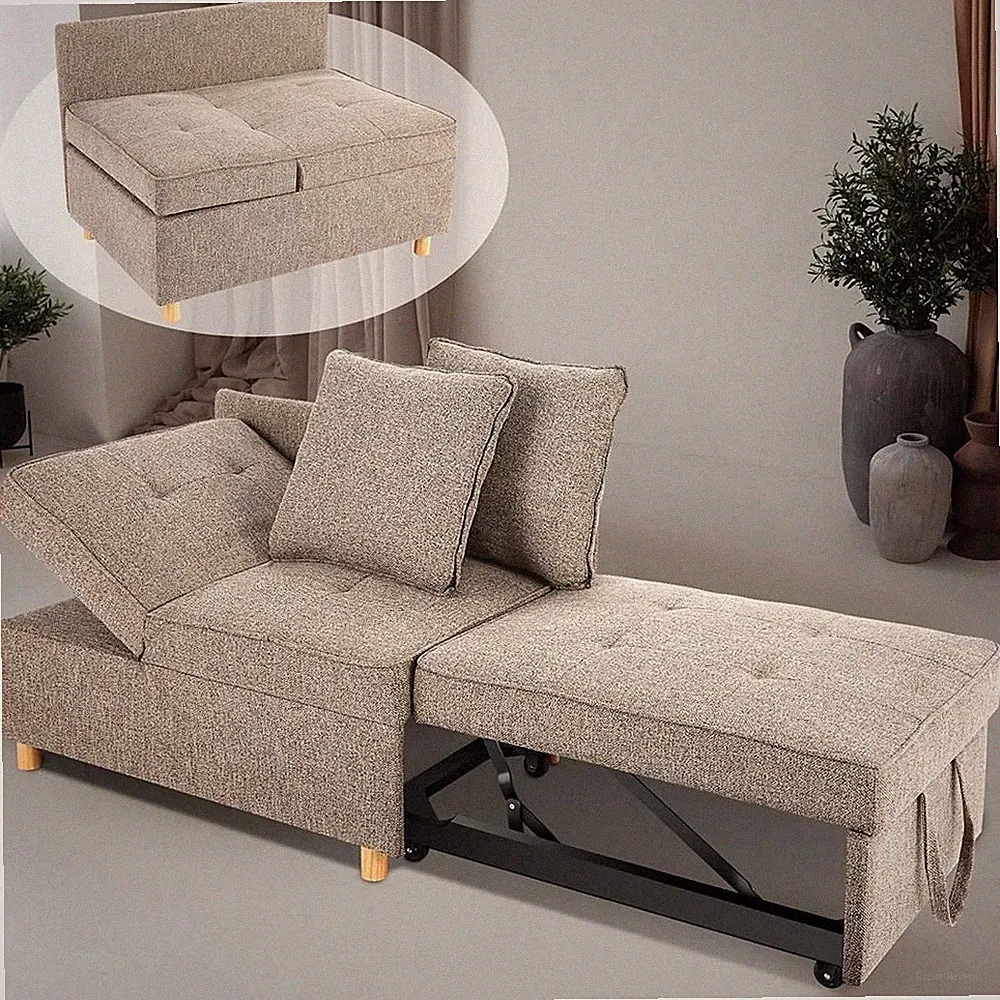 4-in-1 Convertible Sofa Bed Sleeper Chair w/5 Adjustable Backrest for Bedroom US