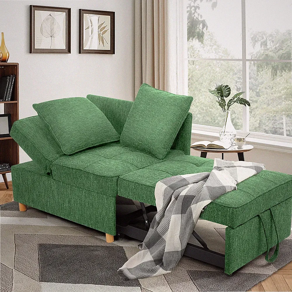 4-in-1 Convertible Sofa Bed🌙Sleeper Sofa Pull Out Couch Bed, 3-Seater Loveseat#