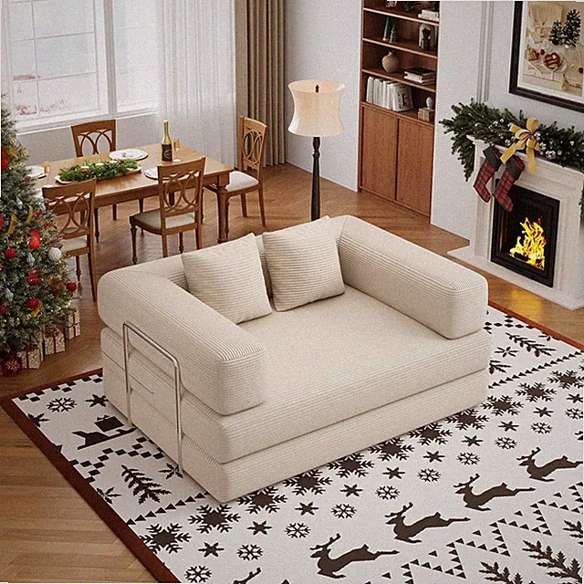 4 in 1 Convertible Sofas Boneless Couches Modern Corduroy Futon Bed Modular