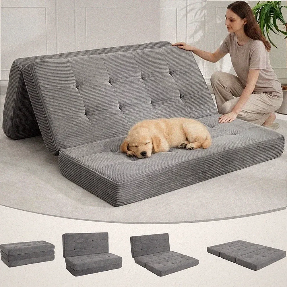 4-in-1 Folding Sofa Bed, Convertible Sleeper Chair for Adults, Fold Out Couch