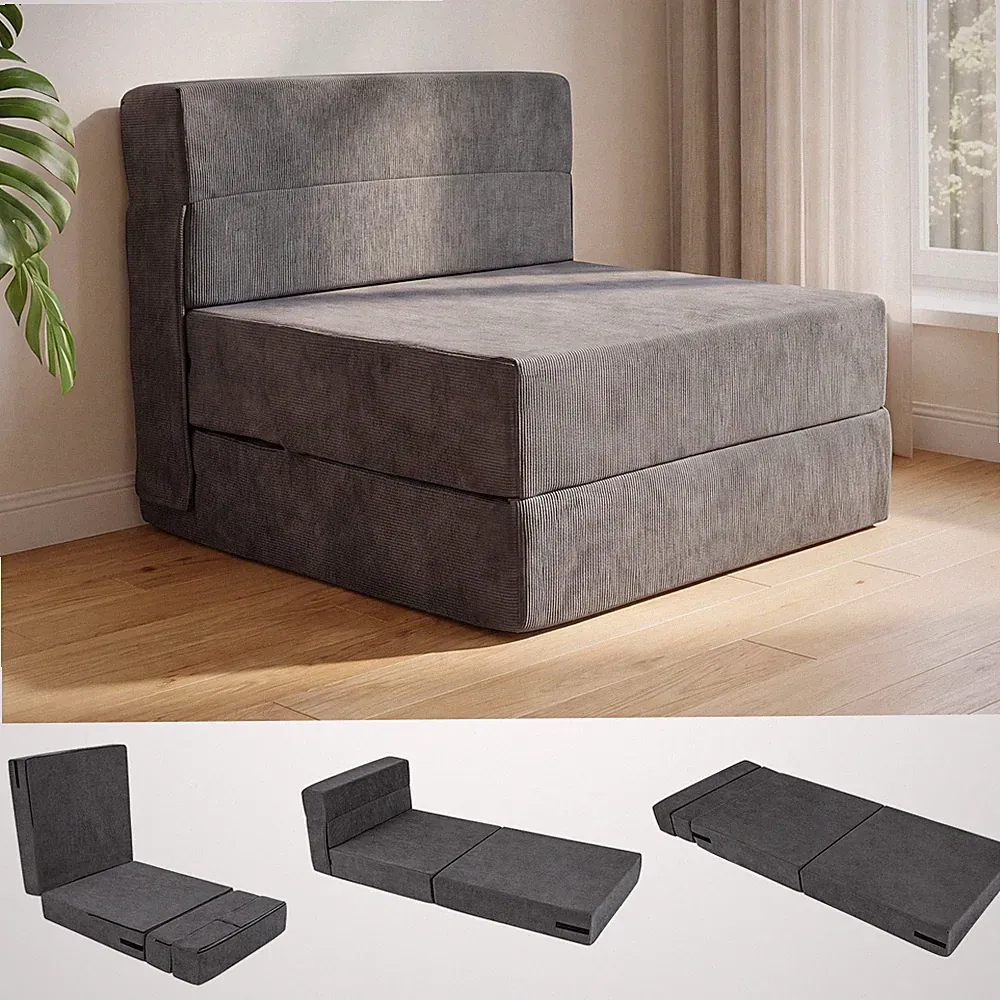 4-in-1 Folding Sofa Bed, Convertible Sleeper Chair for Adults, Fold Out Couch