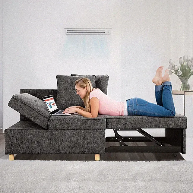 4-in-1 Sleeper Sofa with 5 Adjustable Backrest Folding Ottoman Sofa Bed Chair