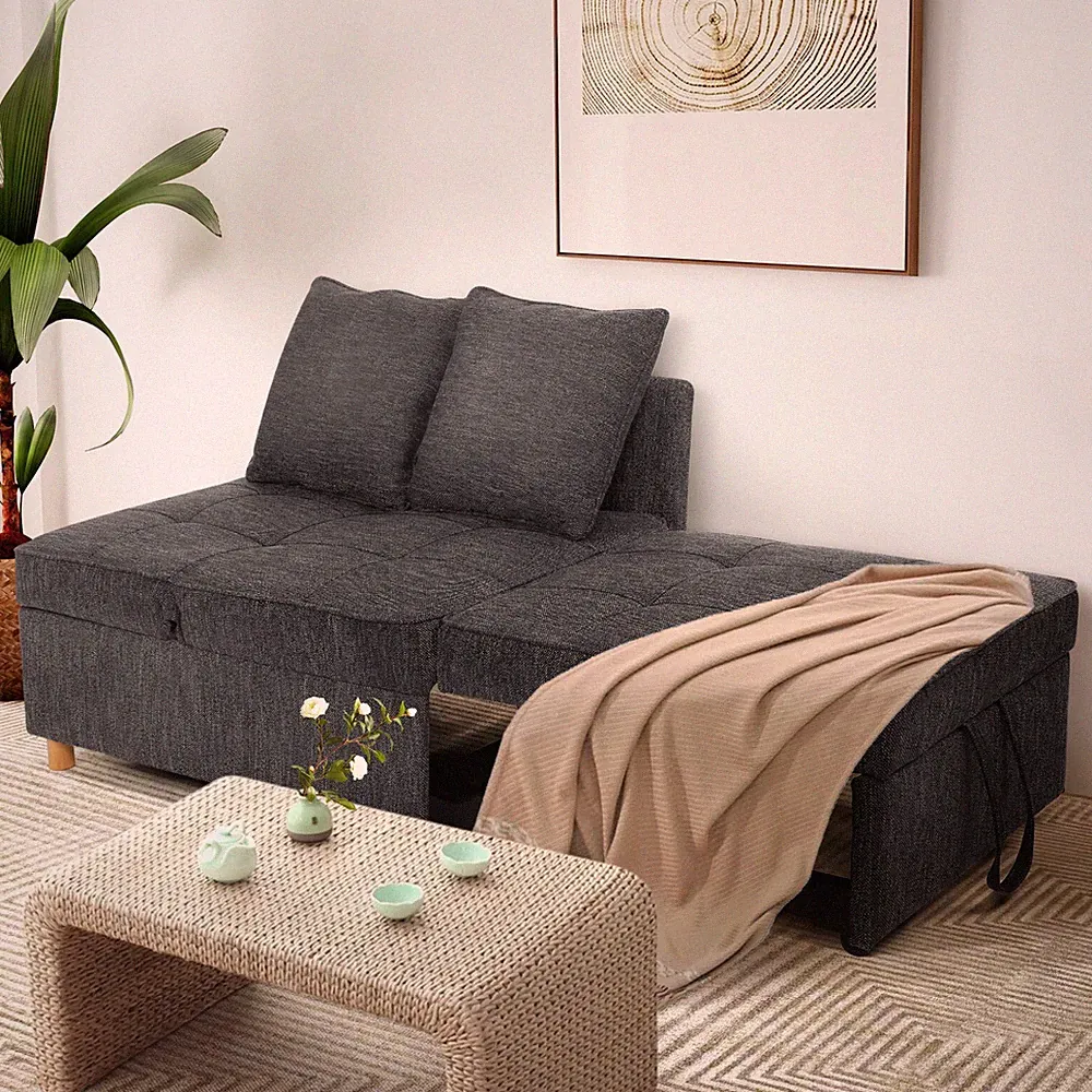 4 in1 Convertible Sleeper Sofa Bed Pull Out Couch Bed with 5 Adjustable Backrest