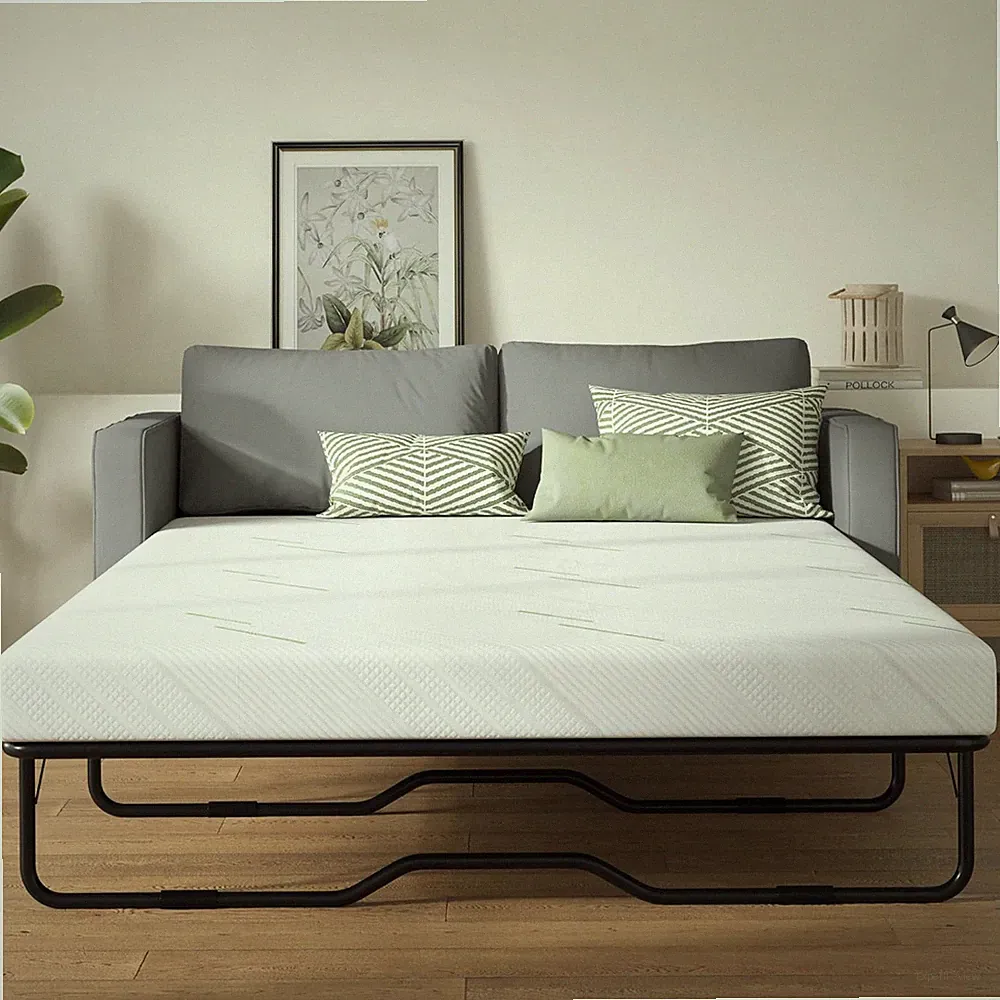 4 Inch Sofa Mattress Queen Size, Gel Memory Foam Infused, with Removable Washabl