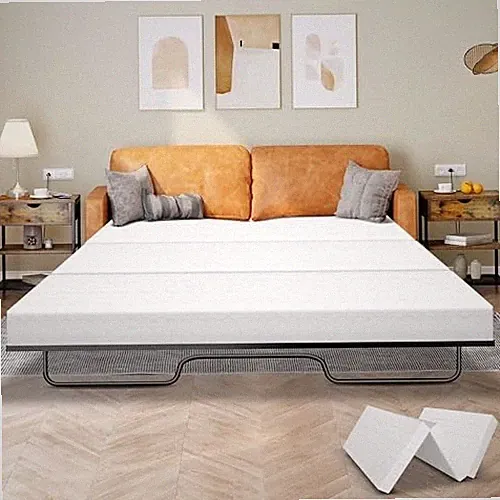 4" Memory Foam Sofa Bed Mattress Replacement 72"× 58" for 72"L x 58"W x 4"TH