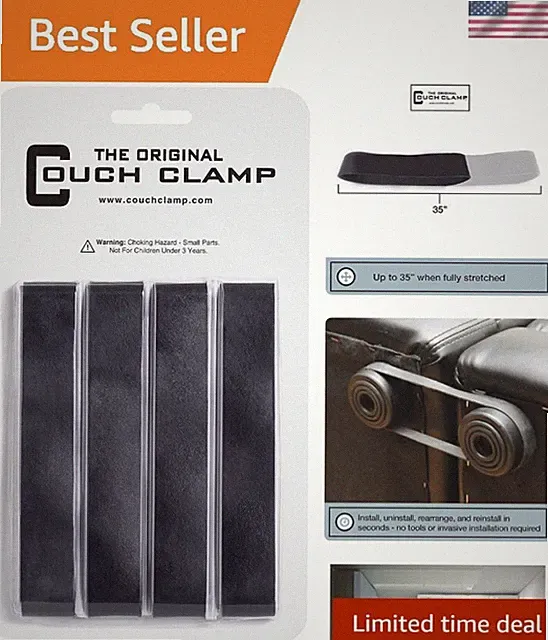 4-Pack Heavy Duty Couch Connectors for Sectional Sofa - No Tools Required