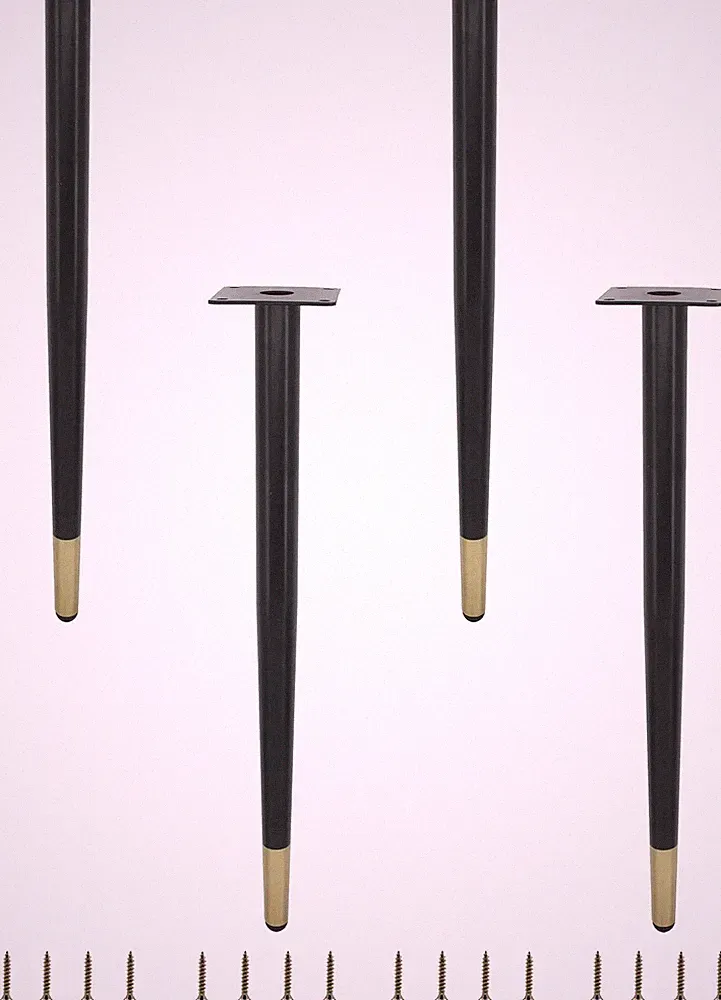 4 Pack Heavy Duty Metal Tapered Furniture Legs for Sofa, Bed, Table, DIY