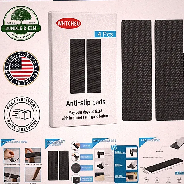 4 Pack Non-Slip Furniture Pads for Hardwood Floors, Easy Adhesive Installation