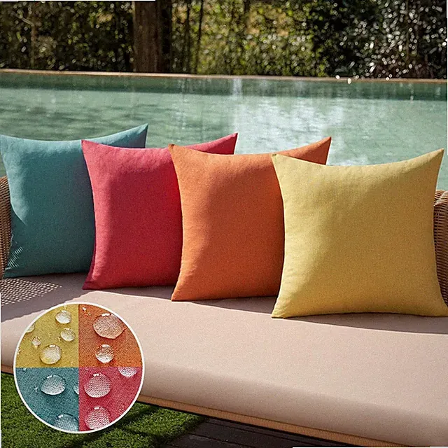 4 Pack Outdoor Pillow Covers - Waterproof Cushion Cases Patio Sofa Decor 18x18in
