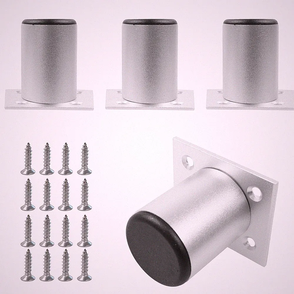 4 PCS 2 Inch Silver Adjustable Furniture Legs Aluminum Alloy Round Sofa Bed